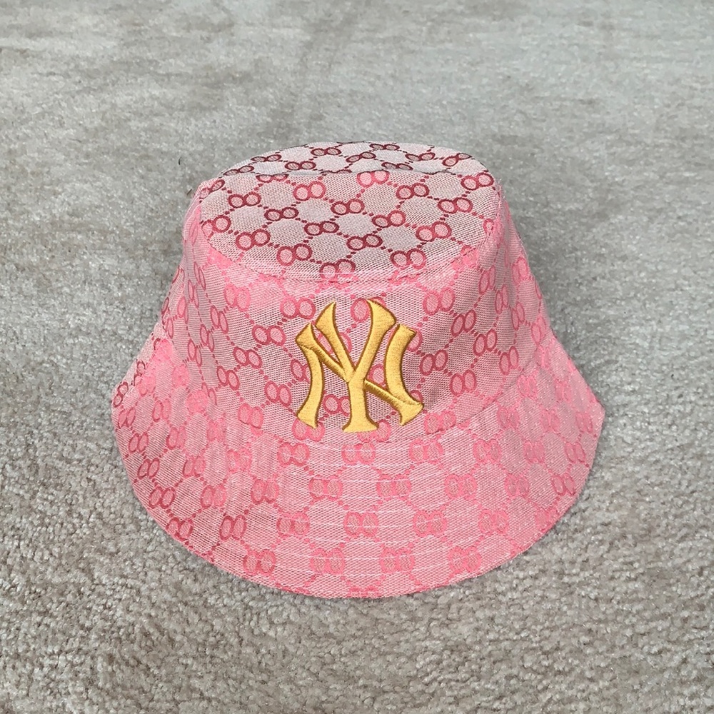pink colored inspired bucket hat
